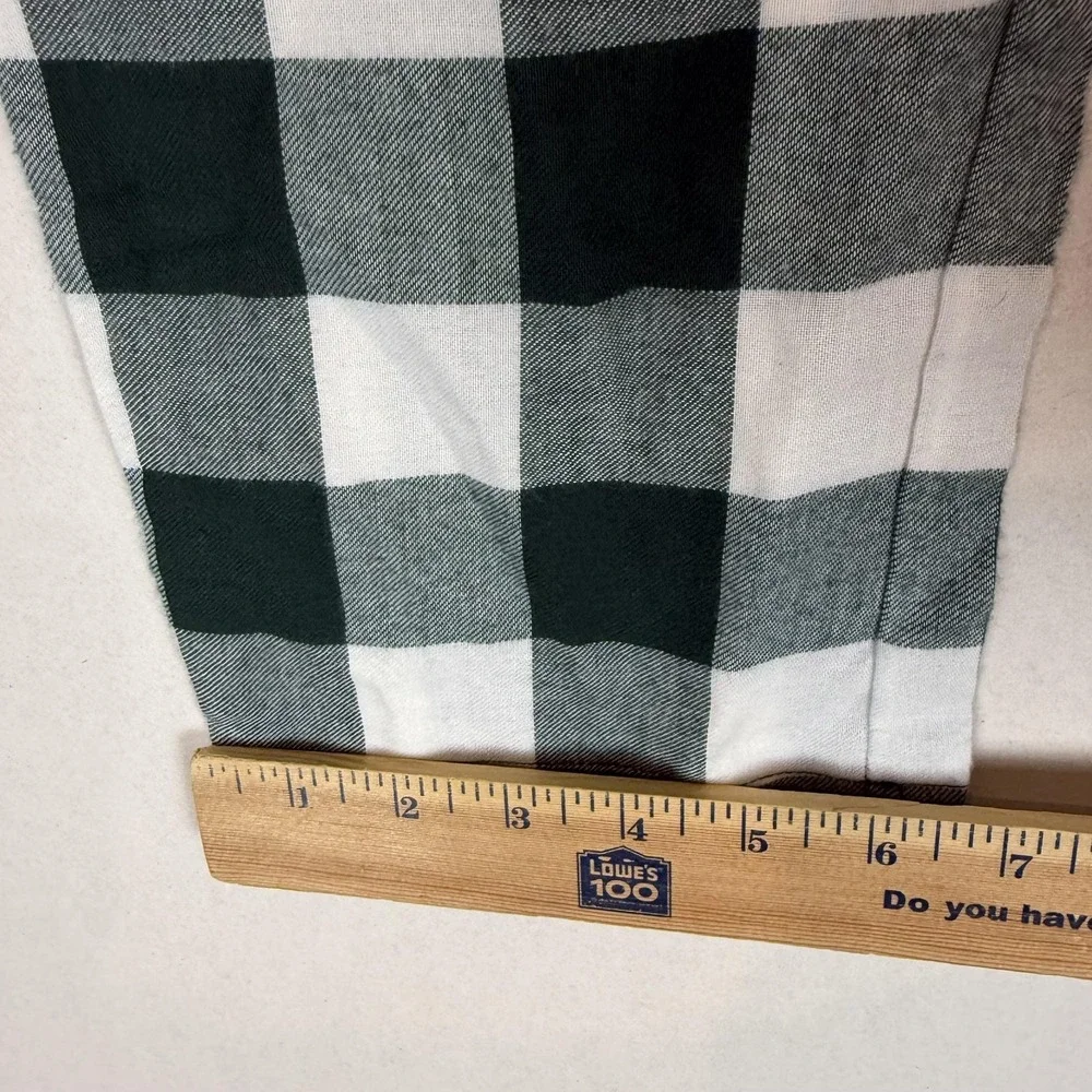 Gap Pajama Pants Kids 6 Green White Buffalo Plaid Flannel Sleep Lounge Cozy